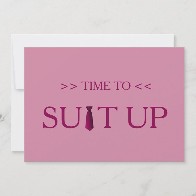 Time to Suitup Pink Background Invitation (Front)