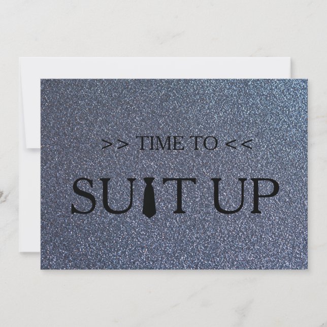 Time to Suitup White Background Invitation (Front)