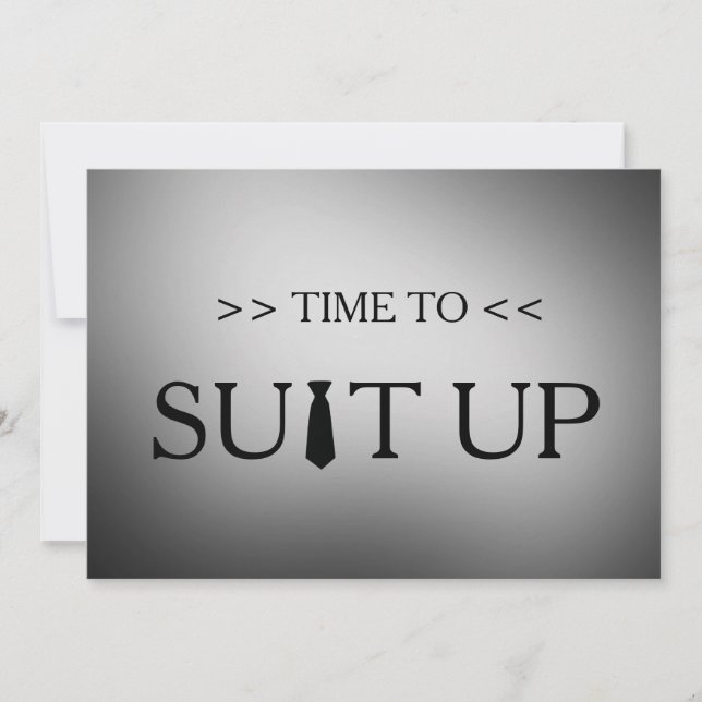 Time to Suitup White Background Invitation (Front)