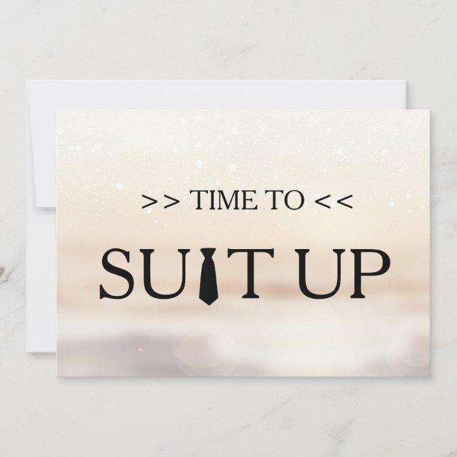 Time to Suitup White Background Invitation (Front)