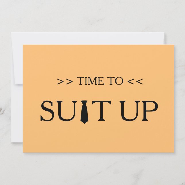 Time to Suitup White Background Invitation (Front)