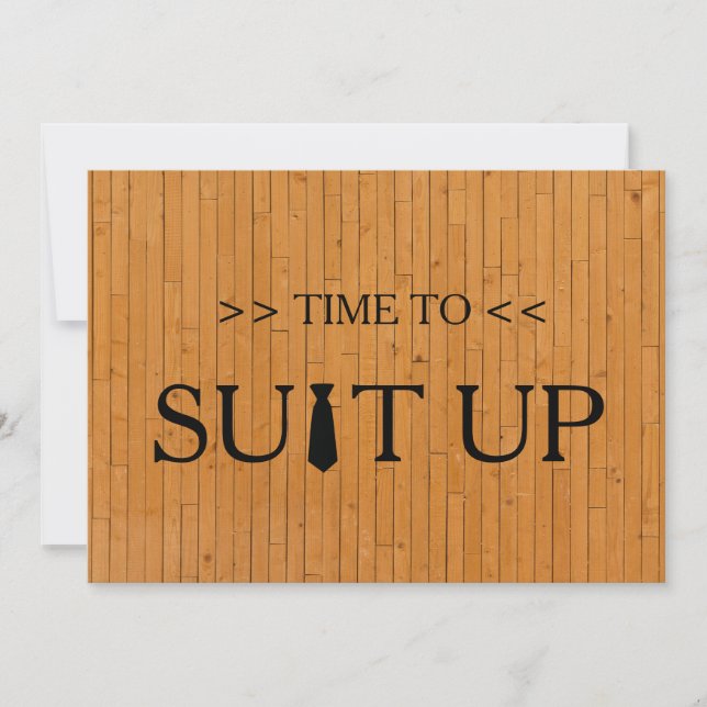 Time to Suitup White Background Invitation (Front)