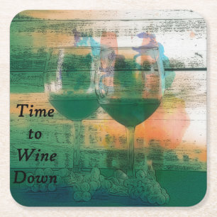 Time to Wine Down Paper Coasters