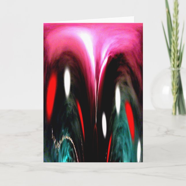 Time travel abstract art holiday card (Front)