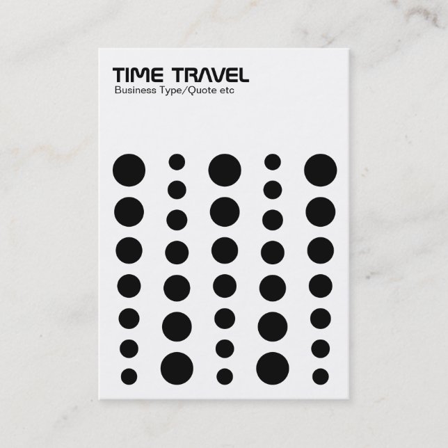 Time Travel - Black on White Business Card (Front)