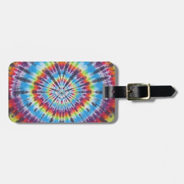 Time Travel Tunnel Tie Dye Luggage Tag (Front Horizontal)