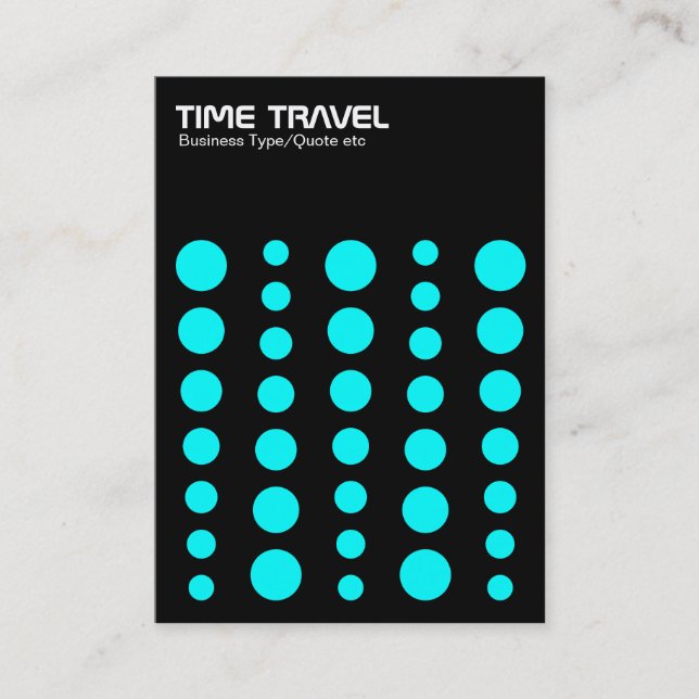Time Travel v1.2 - Cyan on Black Business Card (Front)
