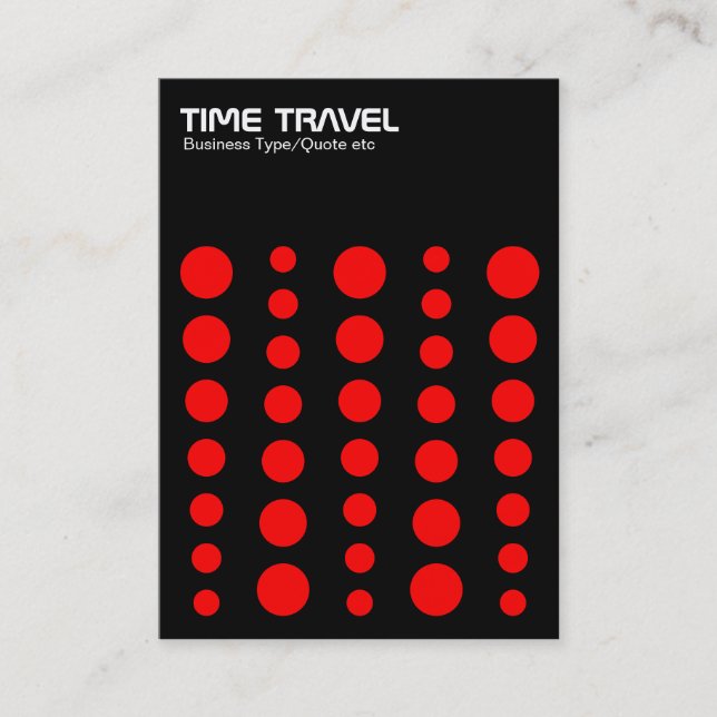 Time Travel v1.2 - Red on Black Business Card (Front)