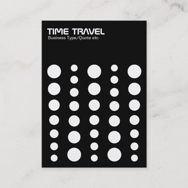Time Travel v1.2 - White on Black Business Card (Front)