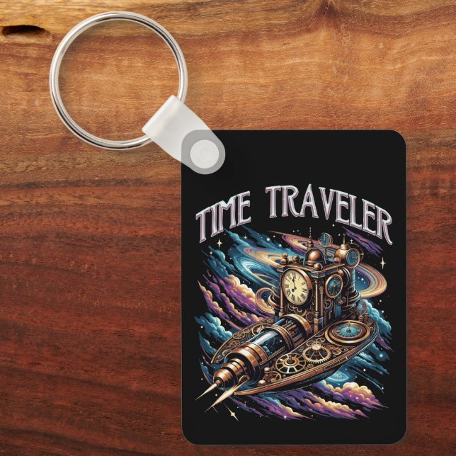 Time Traveller – Steampunk Space Adventure Key Ring (Front)