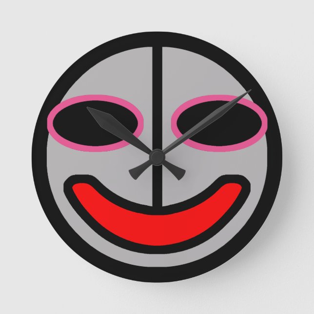 Time Travelling Dada Alien Manga Clupkitz Round Clock (Front)
