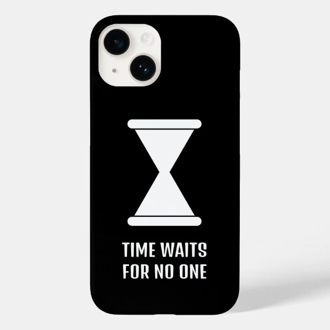 Time waits for no one hourglass sand clock quote  Case-Mate iPhone case (Back)