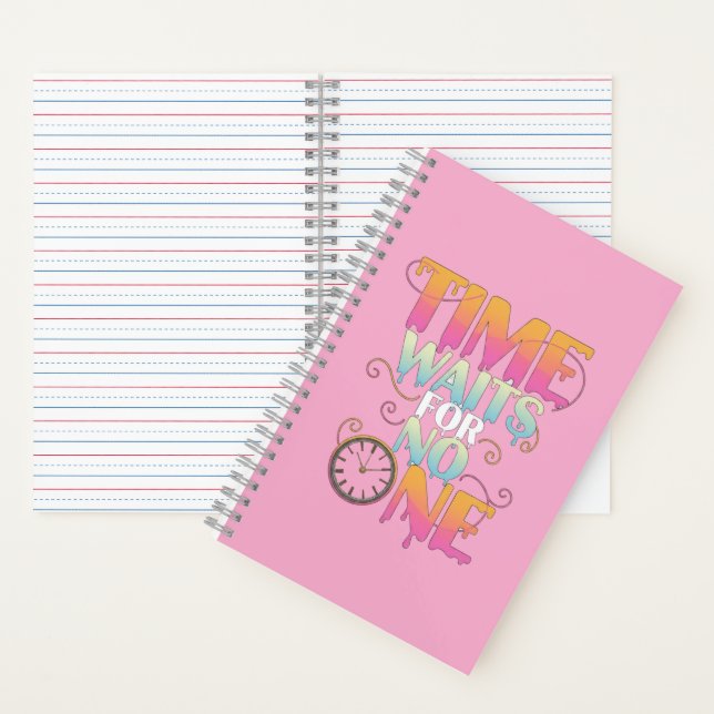 Time Waits For No One Motivational Spiral Notebook (Inside)