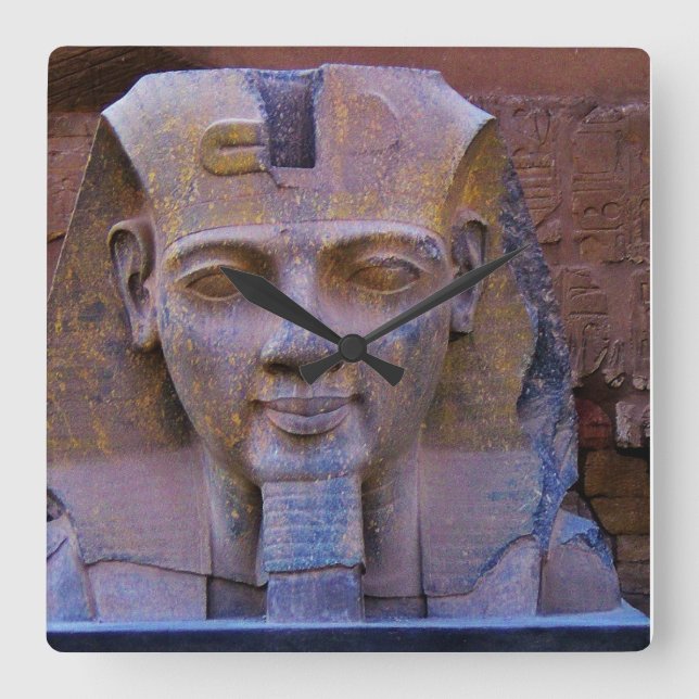 Time with King Tut Square Wall Clock (Front)