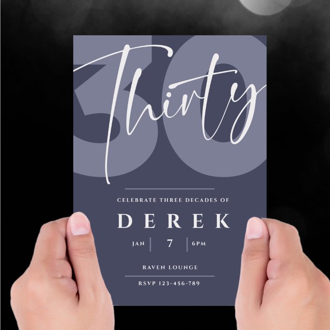 Timeless 30 Minimalist Birthday Party Invitation (Creator Uploaded)