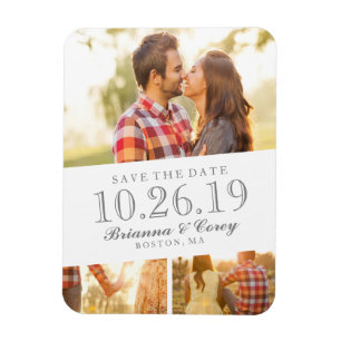 Timeless 3-Photo Save The Date Magnet