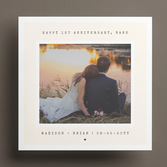 Timeless and Minimalist 1st Wedding Anniversary  Card (Creator Uploaded)