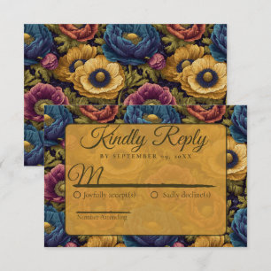 Timeless Anemones Fantasy Beach Wedding RSVP Card