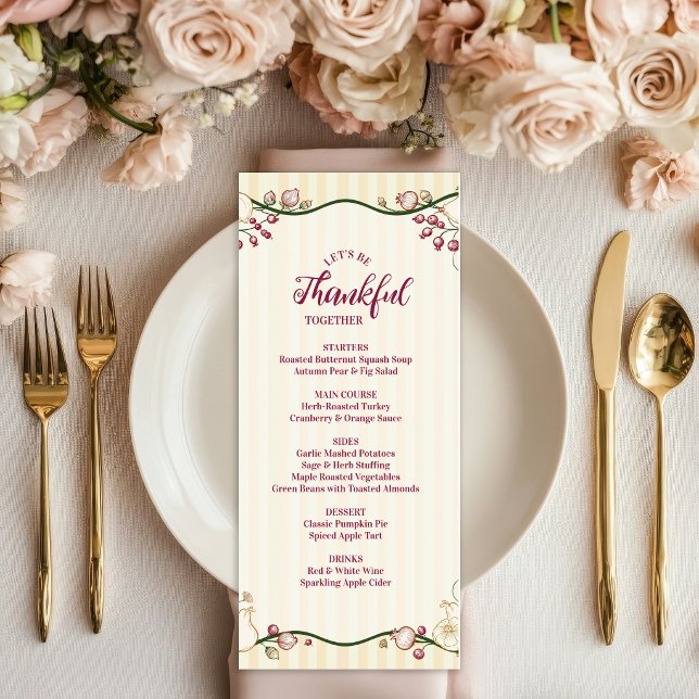 Timeless Art Nouveau Thanksgiving Dinner Menu (Creator Uploaded)