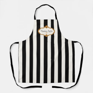Timeless Atelier Black & White Striped Apron