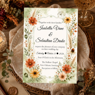 Timeless Autumn Garden Floral Wedding Invitation