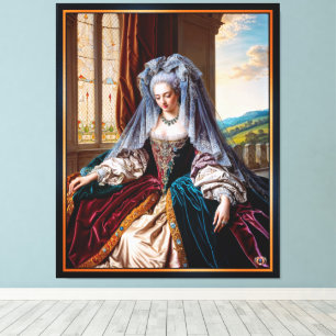 Timeless Beauty Of A Majestic Lady Wearing A Veil Canvas Print