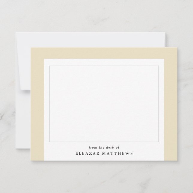 Timeless Beige Border Note Card (Front)