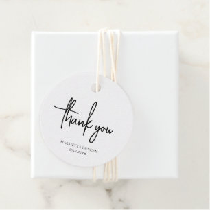 Timeless Black and White Elegant Wedding Favour Tags