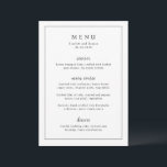 Timeless Black and White Elegant Wedding Menu<br><div class="desc">Elegant wedding menu featuring a simple design with serif and script fonts inside of a border.</div>
