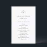 Timeless Black and White Elegant Wedding Program<br><div class="desc">Classic style wedding programs featuring a simple yet elegant design with your three initial monogram at the top along with your event details in traditional serif fonts.</div>