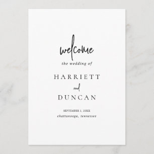 Timeless Black and White Elegant Wedding Programme