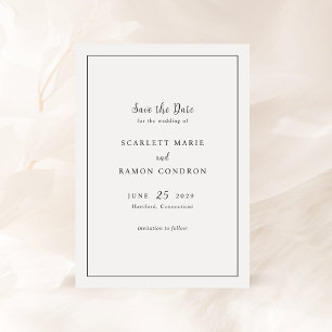 Timeless Black and White Elegant Wedding Save The Date