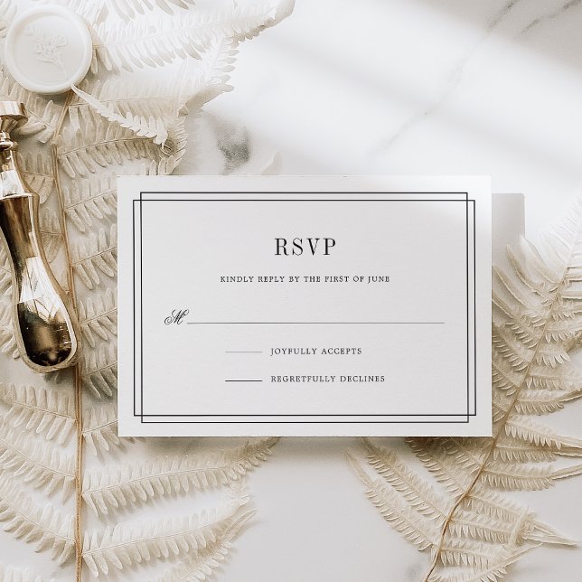 Timeless Black and White RSVP Card (Creator Uploaded)