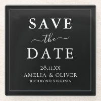 Timeless Black Minimalist Wedding Save The Date