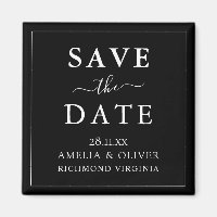 Timeless Black Minimalist Wedding Save The Date