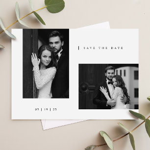 Timeless Black Tie Photo Wedding Invitation