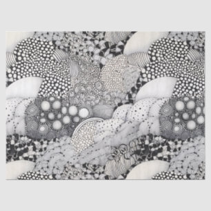 Timeless Black White Abstract - Rhythm Harmony Tissue Paper