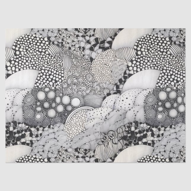 Timeless Black White Abstract - Rhythm Harmony Tissue Paper (Front)