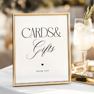 Timeless Black White Cards and Gifts Wedding Sign