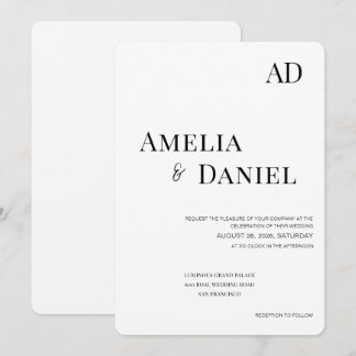 Timeless Black & White Wedding Invite