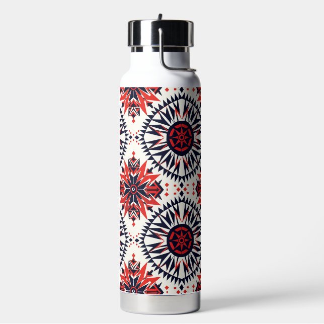 Timeless Blue "Cosmic Interlock" Insulated 25oz Bo Water Bottle (Left)