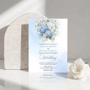 Timeless Blue Hydrangea Garden Wedding Invitation