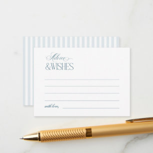Timeless Blue Stripes Advice and Wishes Enclosure Card