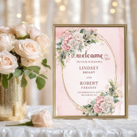 Timeless Blush Pink Floral Eucalyptus Welcome Wedd