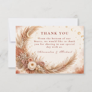 Timeless Boho Celestial Wedding Thank You Card