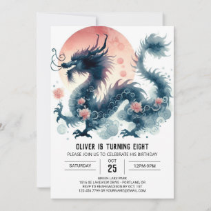 Timeless Bold Dragon Birthday Celebration Invitation