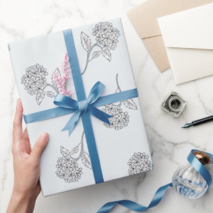 Timeless Botanical Bloom Soft Grey Wrapping Paper