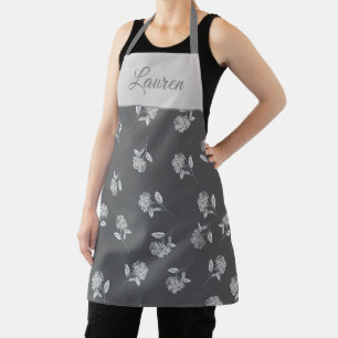 Timeless Botanical Bloom Soft Plum Monogram Apron