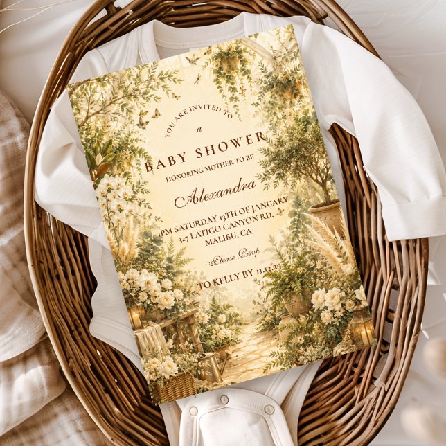 Timeless Botanical Boho Baby Shower Invitation (Creator Uploaded)