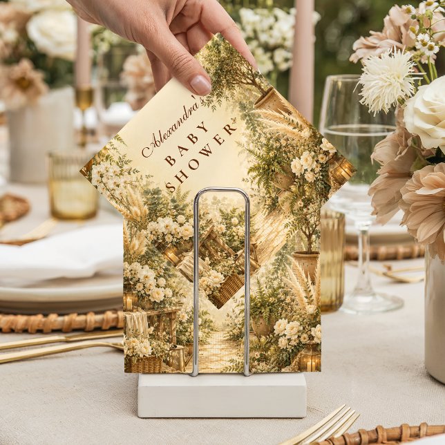 Timeless Botanical Boho Baby Shower Napkin (Creator Uploaded)